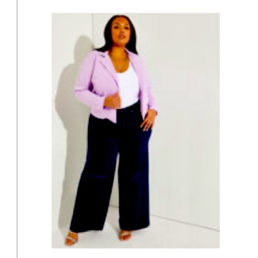 Ashley Stewart cropped crepe jacket